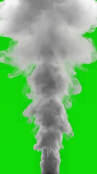 Green Screen rising white smoke on background scene 4 with distortion, overlay, glitch, static noise, scan lines black background, 4k animated video loop