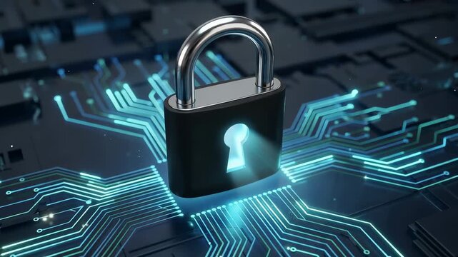 Futuristic cybersecurity and data protection concept representing encryption, network security, digital privacy, and secure technology infrastructure.