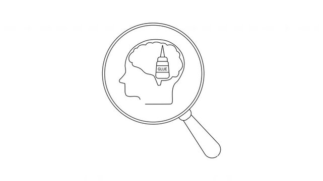 Brain Scan Concept - Magnifying Glass Reveals Mental Health Issues.