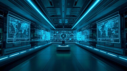 Obraz premium Cyber Security Control Room