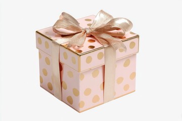 Pink gift box with gold polka dots (5)