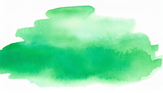 abstract mint green watercolor background for text or logo isolated on white hand drawn watercolor cloud
