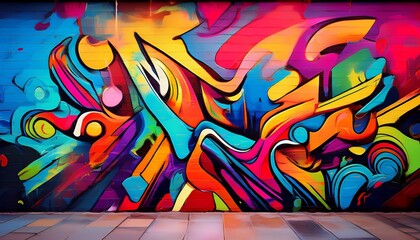 Fototapeta premium colorful graffiti wall generative ai