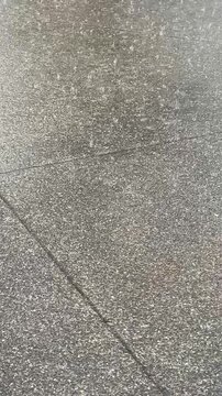 Rain on a aggregate driveway
