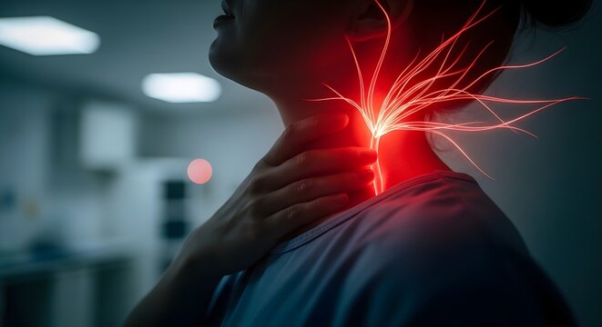 Stroke Emergency Neck Artery Highlight Concept with Intense Carotid Artery Inflammation Visualization