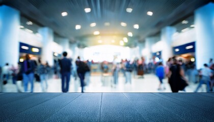 Fototapeta premium defocus blurred entering at convention hall background