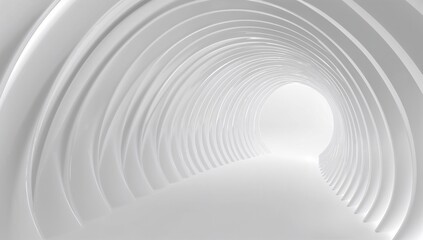 White Minimal Abstract Light Tunnel 3D Background