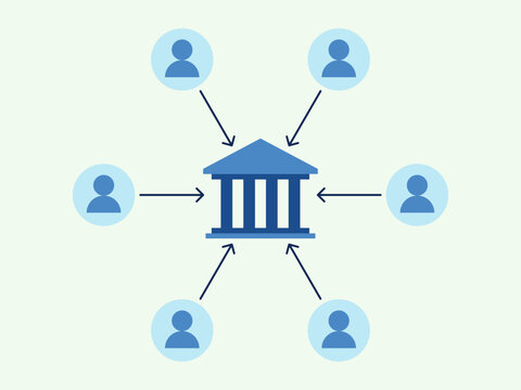 Centralized finance icon. Cryptocurrency icon design. Flat vector icon style.