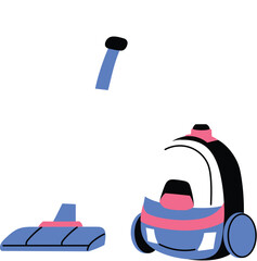 Blue and Pink Vacuum Cleaner illustration
