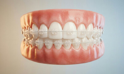 Obraz premium Dental Health: Orthodontic Braces Model for Straight Teeth