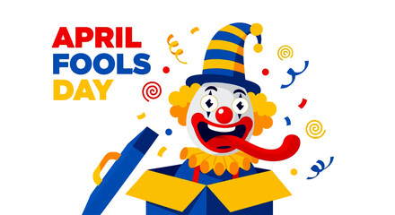 Funny Clown Tongue April Fools Day Vector