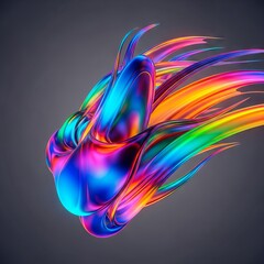 Dynamic abstract shape captured during rapid movement, generating intense light trails and expressive motion blur effects, concept, performance, background