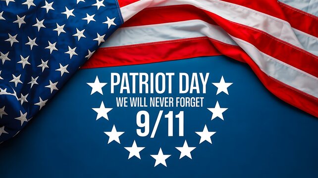 Patriot day remembrance background with american flag honoring september 11 memorial and national unity