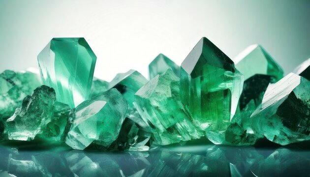 Green Fluorite Crystals - A Close-Up View of Natural Mineral Beauty.