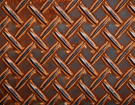rusty metal diamond tread plate rusted aluminum steel checkered pattern texture close up macro background widescreen ratio