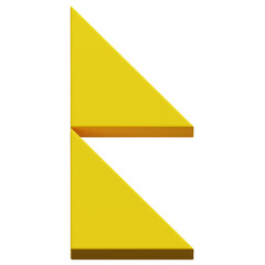 3D Yellow Vertical Triangle Stack Abstract Shape