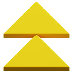 3D Yellow Double Triangle Stack Abstract Shape