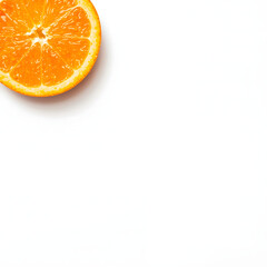 Fresh Sliced Orange in Top Left Corner