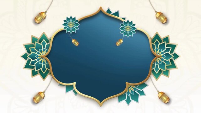 Elegant golden Christmas wreath decoration on blue and white background vector illustration