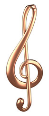 Golden Treble Clef Musical Symbol