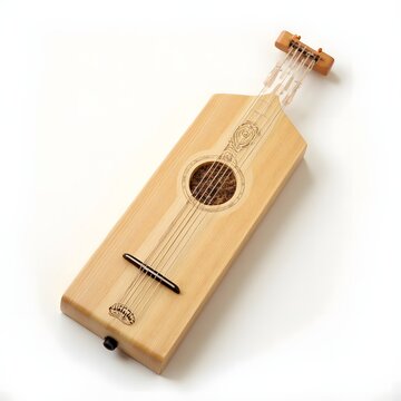 Traditional Finnish Kantele Folk Instrument on White Background
