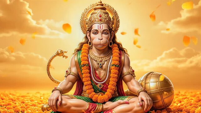 Hanuman jayanti celebration of Lord Hanuman in meditation