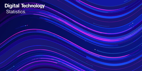Abstract digital technology background with flowing lines and vibrant colors
