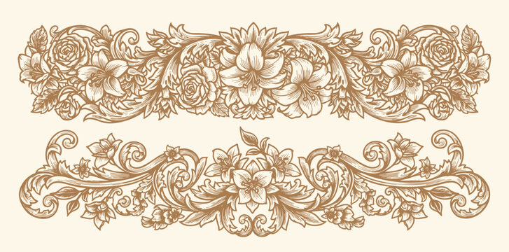 Vintage vintage ekements Luxury classic vignettes, borders, labels and monograms isolated on a white background. Decorative calligraphic elements for certificates, posters and cards in retro style.