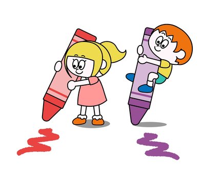 クレヨンを持った子ども②（JPEG）