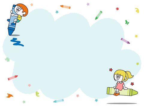 クレヨンと子どもの背景②（JPEG）