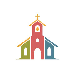 Colorful church illustration ...