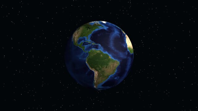 Earth Zoom Animation to Santiago de Cuba with Population Data Overlay