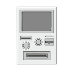 Obraz premium Vintage Electronic Device with Screen and Control Panel for Retro Technology Illustration