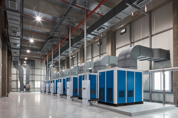 Moody modern interior architecture with contemporary design and warm lighting, no people