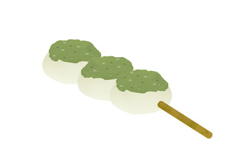 串に刺さったずんだ餅 