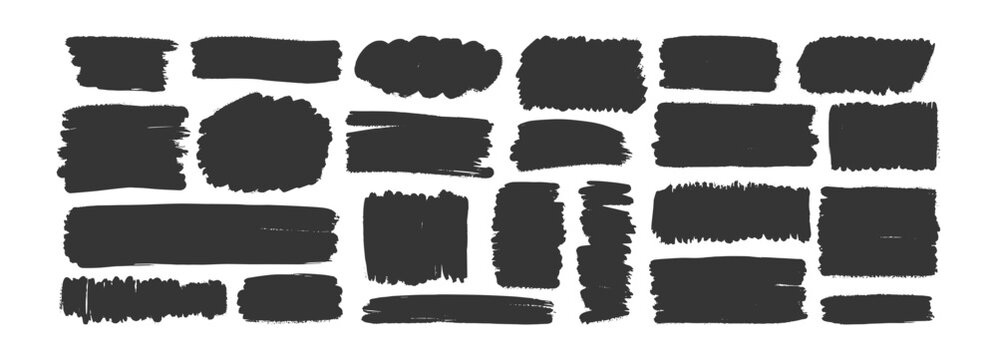Hand-drawn crayon frames with rough textures and doodle borders. Black text boxes featuring organic shapes. Vector illustration.