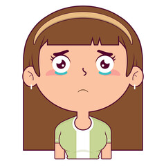 Obraz premium girl crying face cartoon cute