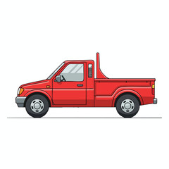 Red Pickup Truck Vehicle for Transportation and Delivery Services