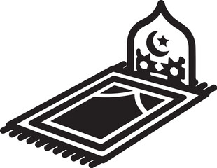 Obraz premium Vector Islamic prayer mat icon