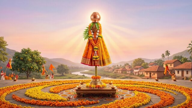 Indian Festival Street Decoration for Gudi Padwa