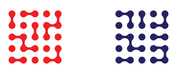 Fototapeta premium Connected dots icon circles pattern sign integration symbol abstract point movement connected round blobs. Black connected circle dots. meta balls pattern on white background. design illustration.