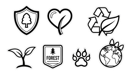 Obraz premium Environmental Conservation Symbols Collection for Eco Friendly Designs