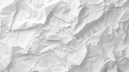 Obraz premium Wrinkled white paper texture fills the entire frame with sharp shadows and bright highlights.