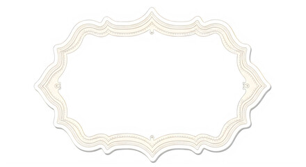 Fototapeta premium Elegant ornate beige empty frame with intricate details and wavy edges for decoration purposes transparent background