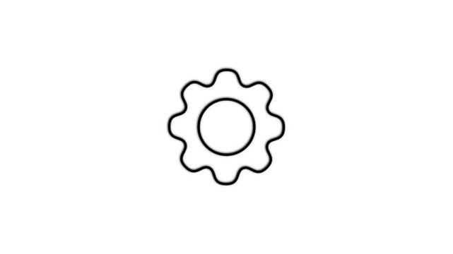 Flat vector icon concept of gear on grey background