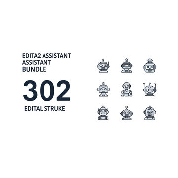 Digital assistant bundle with 302 royalty free icons