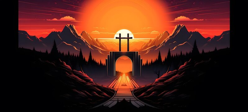 Holy place vector illustration t-shirt design,generative AI