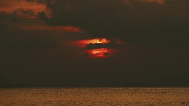 Dramatic tropical sunset. Lipa Noi beach. Koh Samui. Thailand.