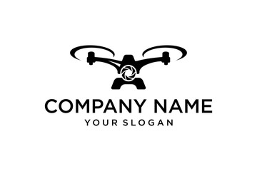 Drone Photography Logo Design with Camera Lens Icon