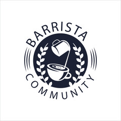 Obraz premium Barrista Community classic logo template